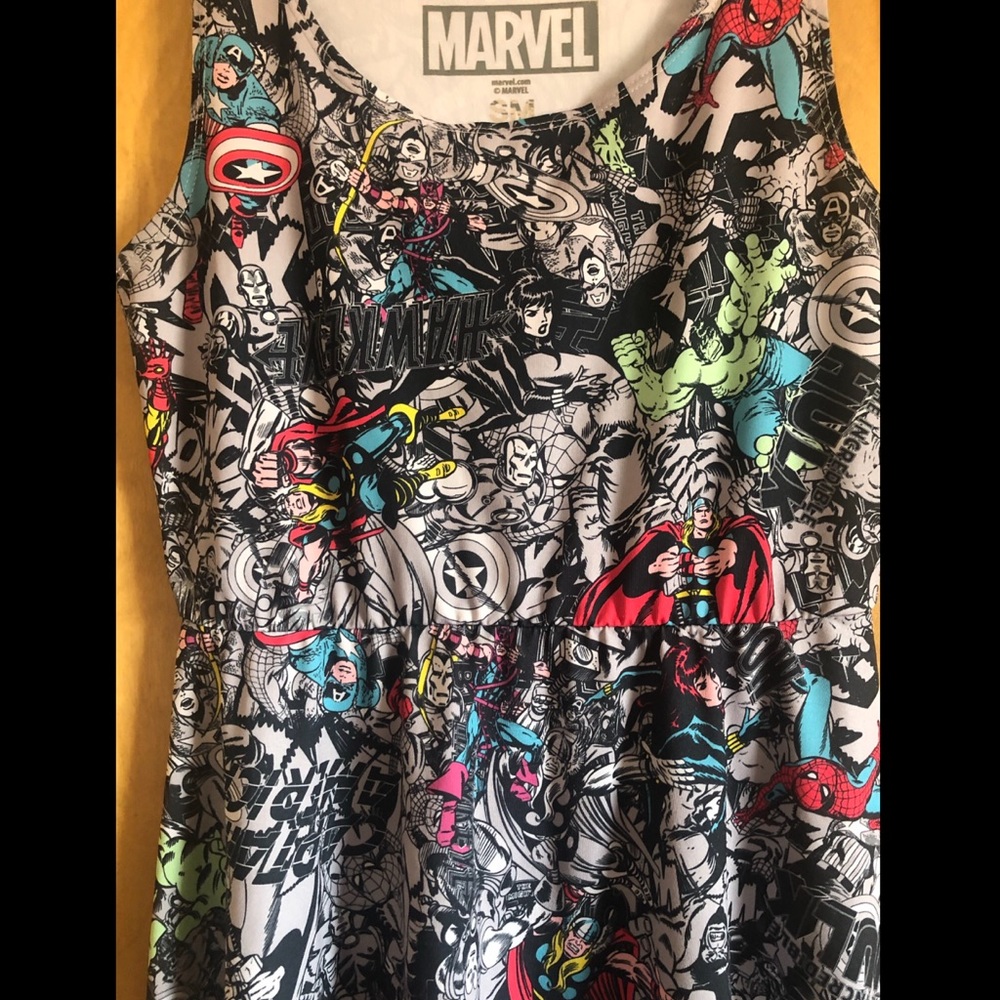 Marvel Superhero Skater Dress, Comic Book, Thor, Black Widow RARE Hot Topic - Picture 7 of 8